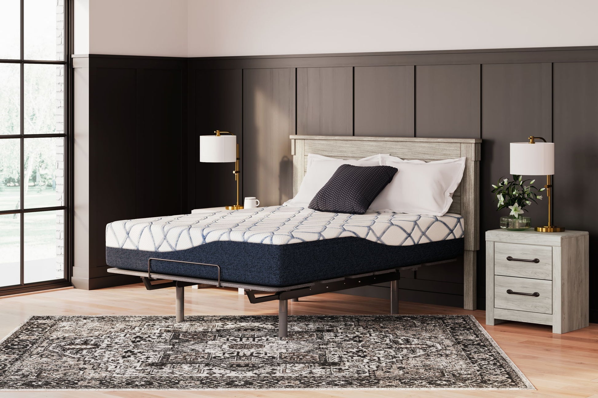 12 Inch Chime Elite 2.0 - White / Blue - California King Mattress - Hornell Furniture Outlet