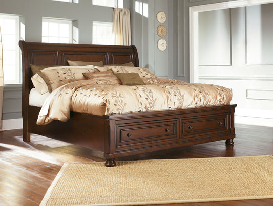 Porter - Sleigh Bed With 2 Storage Drawers - Hornell Furniture Outlet