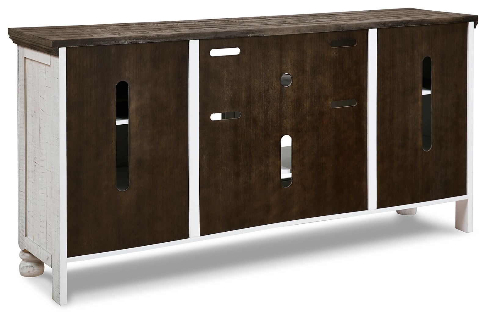 Havalance - Extra Large TV Stand - 4 Doors - Brown / Beige - Hornell Furniture Outlet