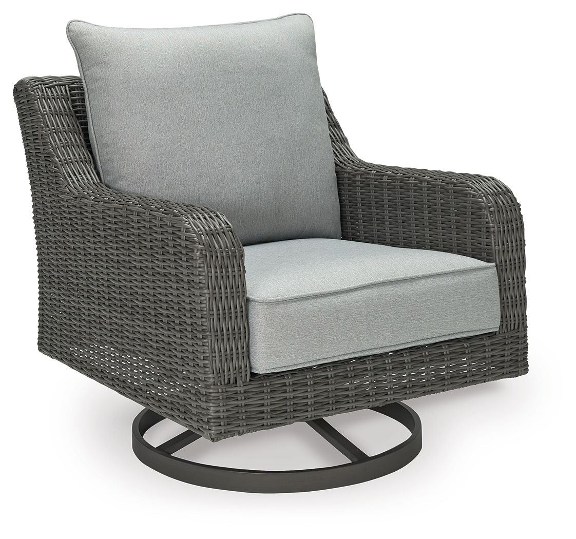 Elite Park - Swivel Lounge w/ Cushion - Gray - Hornell Furniture Outlet