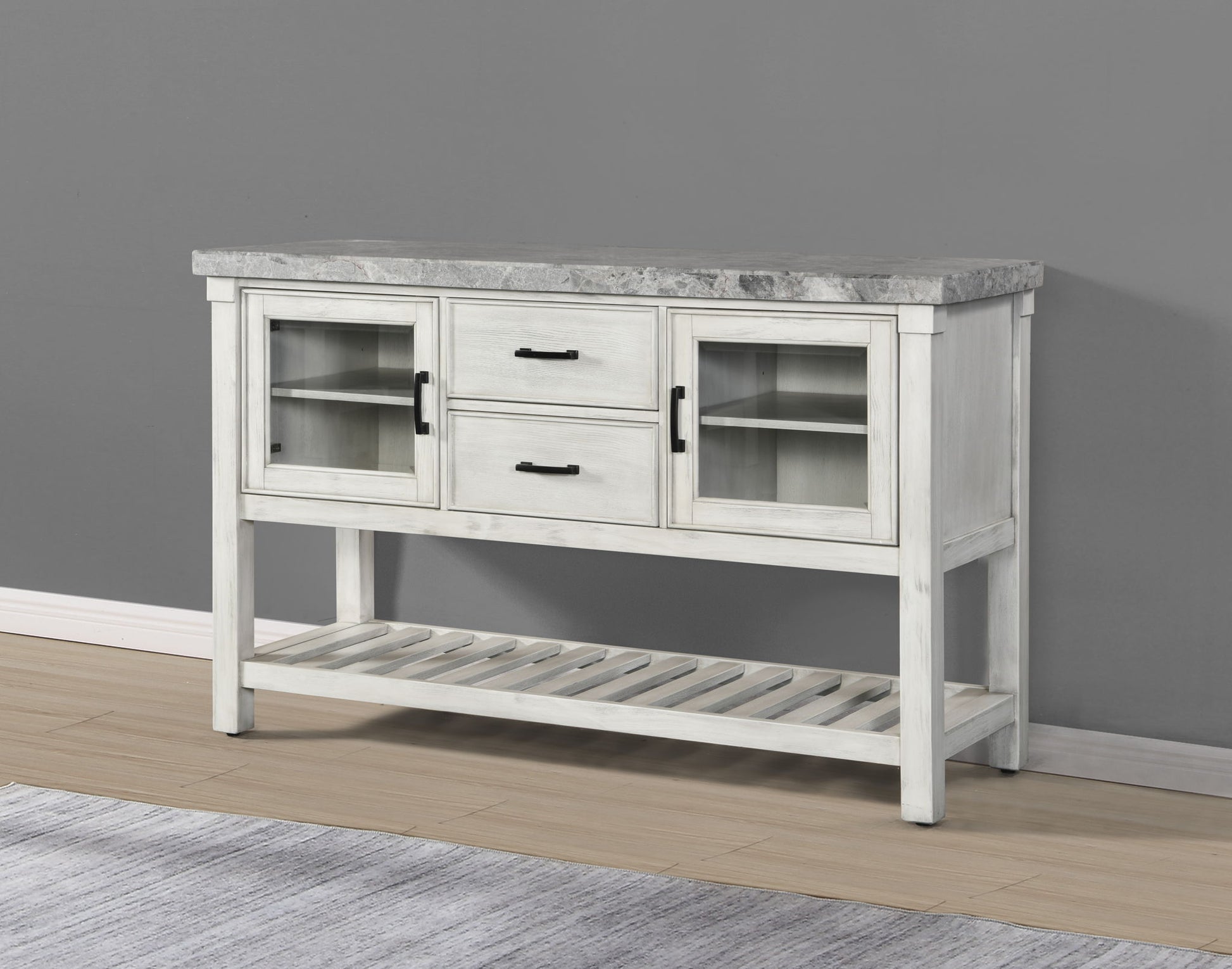 Canova - Marble Top Server - Gray - Hornell Furniture Outlet