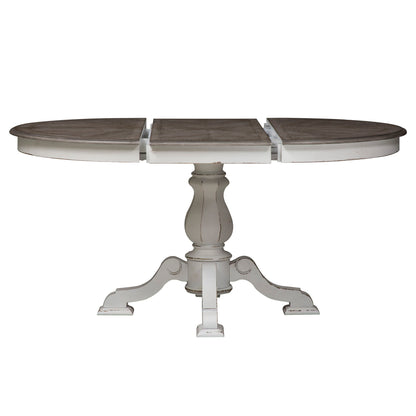 Magnolia Manor - Pedestal Table - White - Hornell Furniture Outlet
