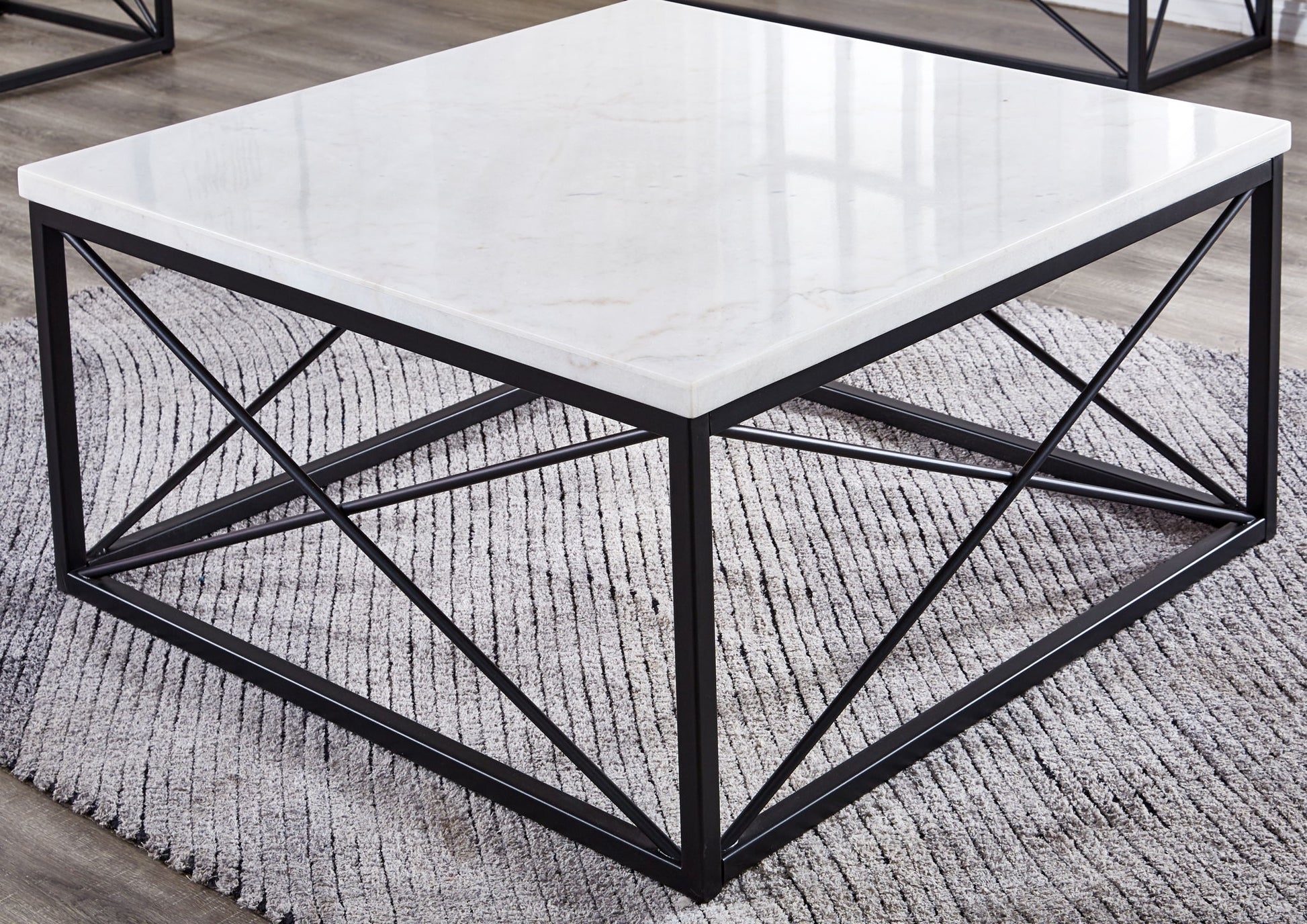 Skyler - White Marble Top Square - White - Hornell Furniture Outlet