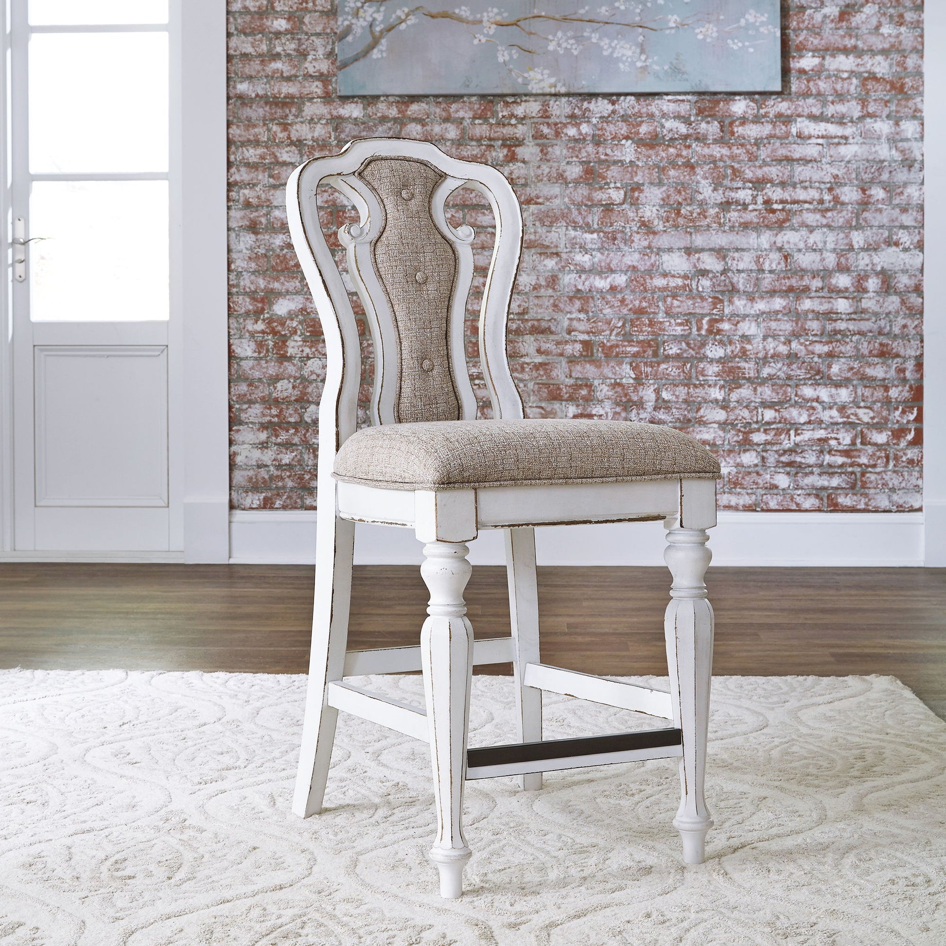 Magnolia Manor - Counter Height Chair - White - Hornell Furniture Outlet