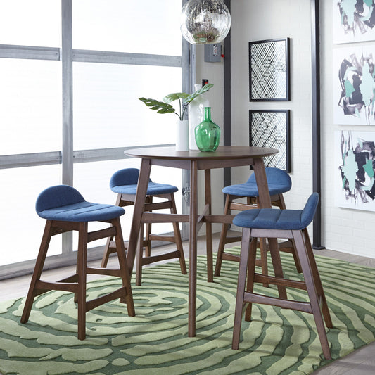 Space Savers - 5 Piece Gathering Table Set - Dark Brown - Hornell Furniture Outlet