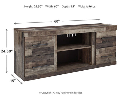 Derekson - Multi Gray - LG TV Stand w/Fireplace Option - Hornell Furniture Outlet