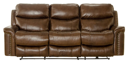 Ceretti - Power Reclining Sofa - Brown Italian Top Grain Leather Match - Hornell Furniture Outlet