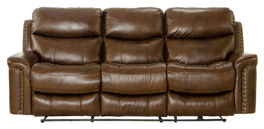 Ceretti - Power Reclining Sofa - Brown Italian Top Grain Leather Match - Hornell Furniture Outlet