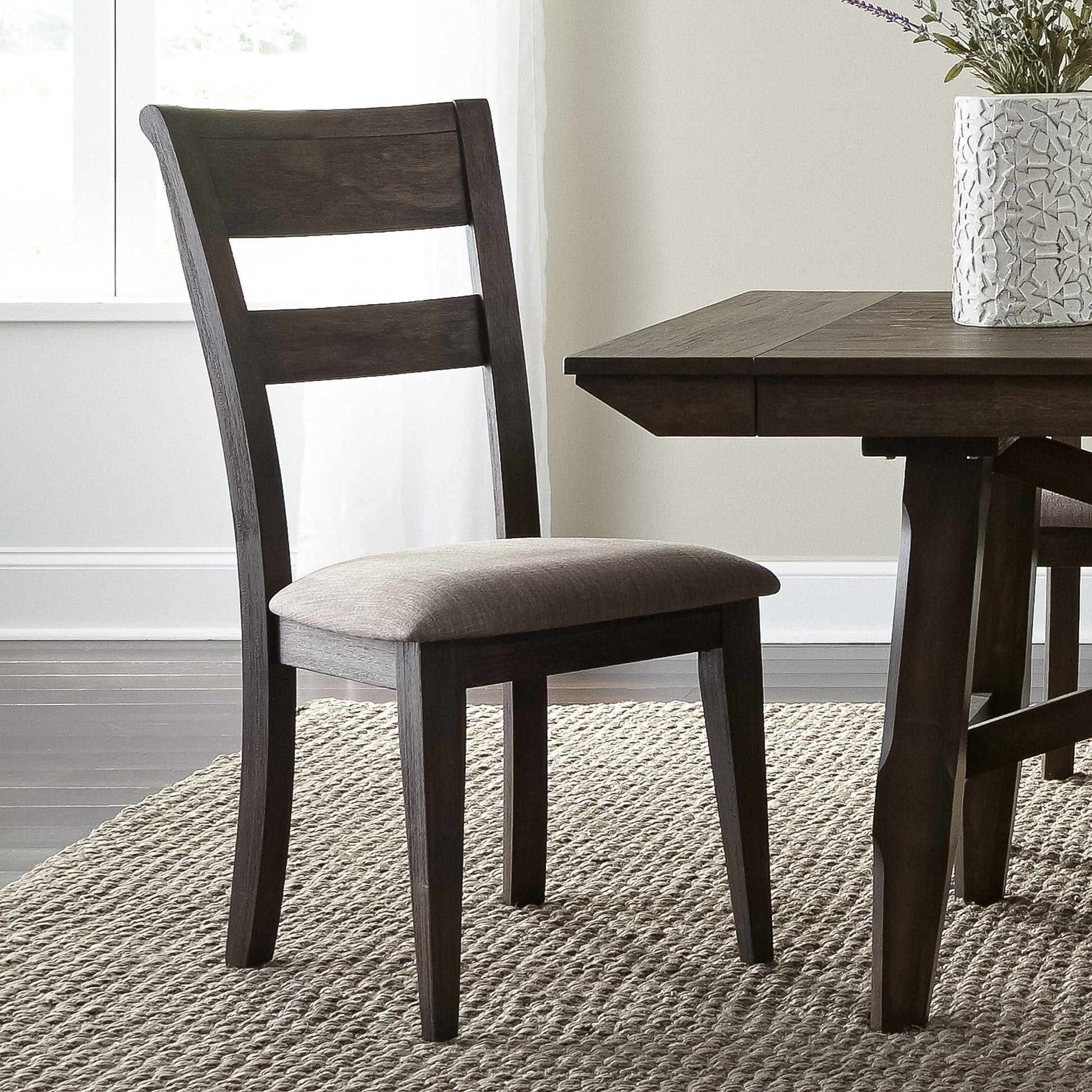 Double Bridge - Splat Back Side Chair - Dark Brown - Hornell Furniture Outlet