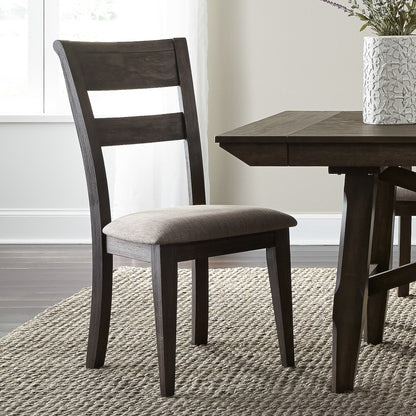 Double Bridge - Splat Back Side Chair - Dark Brown - Hornell Furniture Outlet