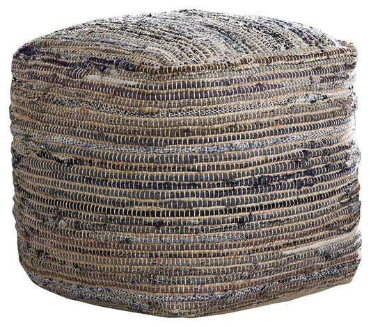 Absalom - Denim - Pouf - Hornell Furniture Outlet