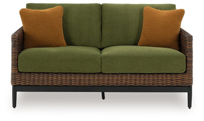Horizon Hall - Brown / Green - Loveseat With Cushion - Hornell Furniture Outlet