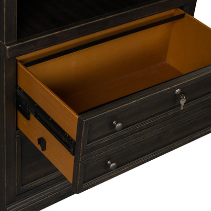 Harvest Home - 2 Piece Hutch & Cabinet Set - Black - Hornell Furniture Outlet