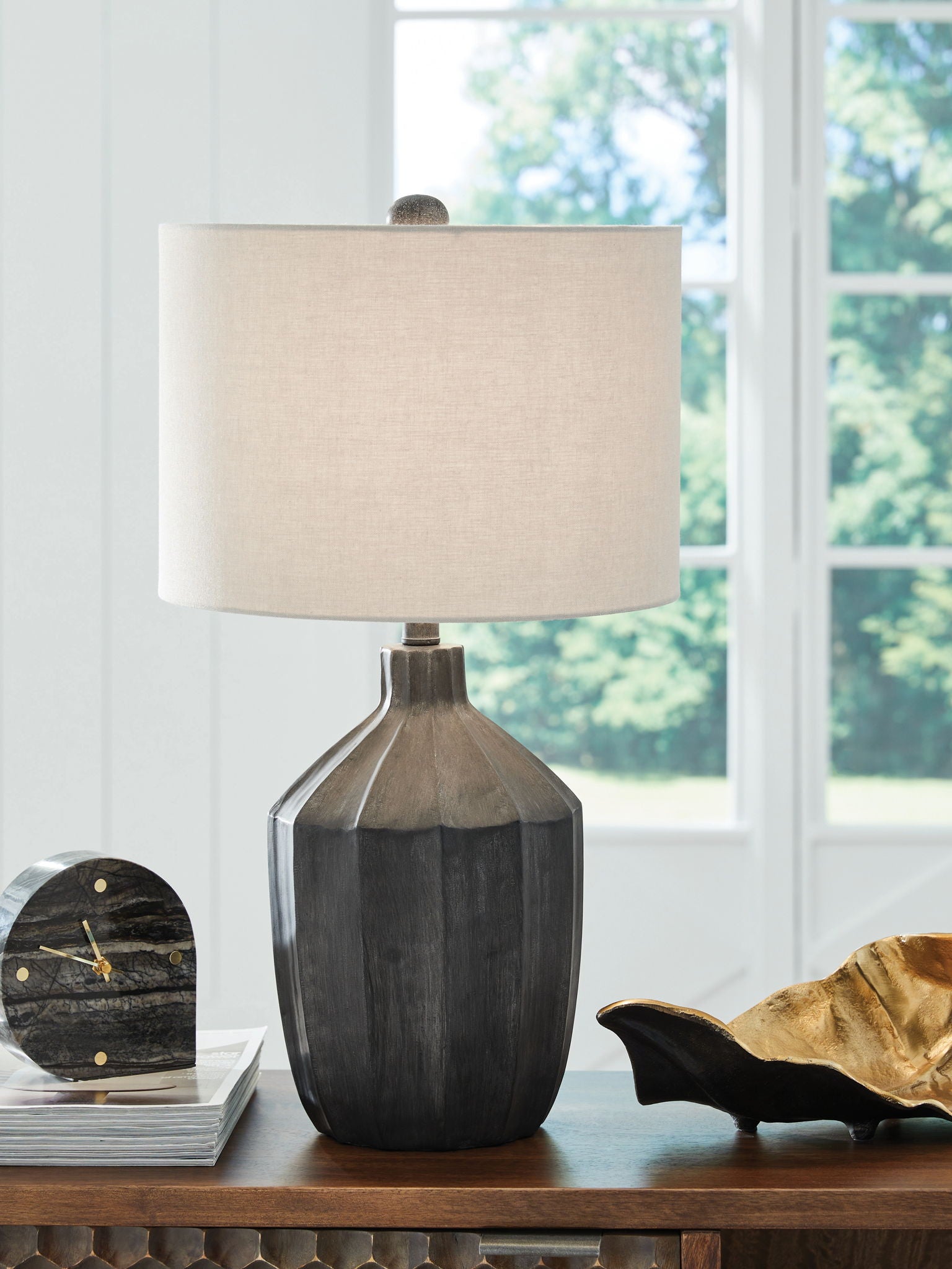 Jilton - Black - Poly Table Lamp - Hornell Furniture Outlet