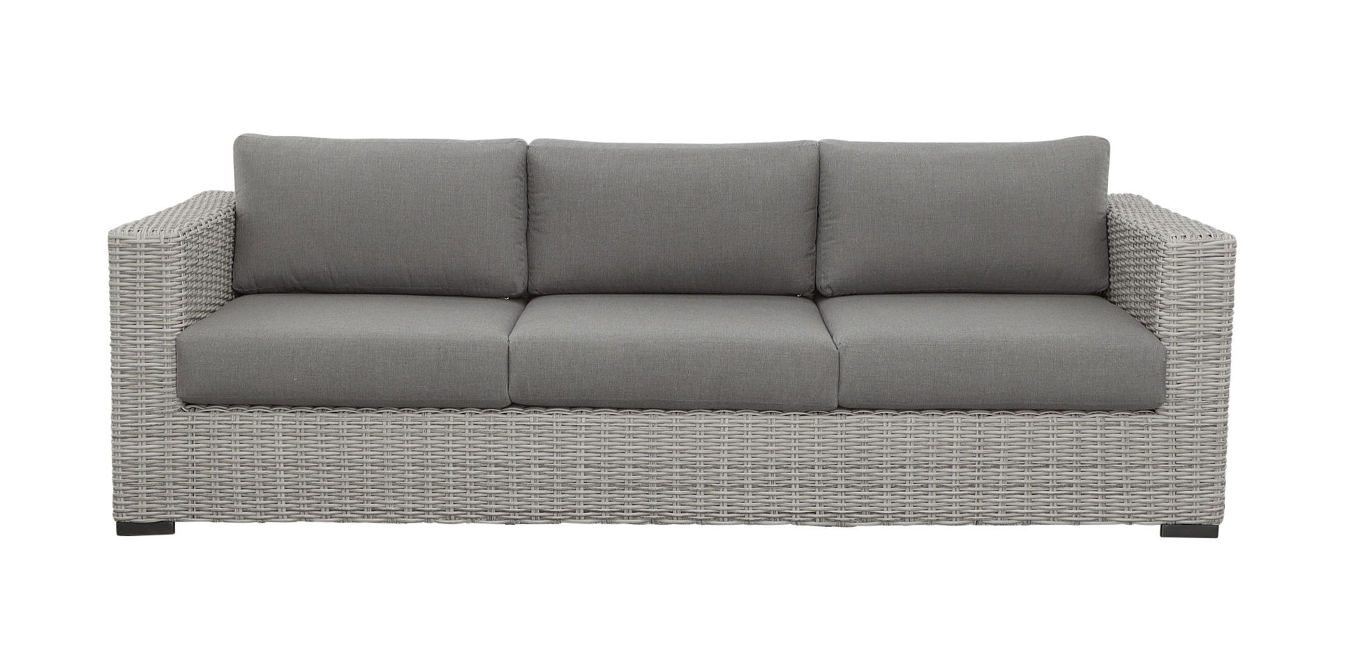 Blakley - Outdoor Sofa With Half Round Wicker - Gray - Hornell Furniture Outlet