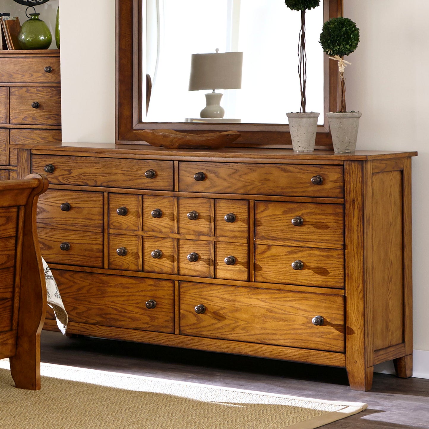 Grandpas Cabin - 7 Drawer Dresser - Light Brown - Hornell Furniture Outlet