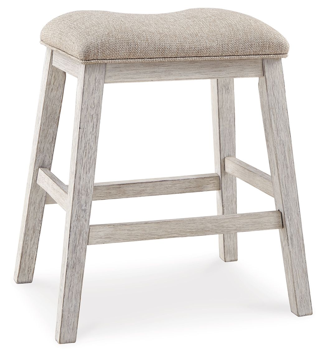 Skempton - Upholstered Stool (Set of 2) - White - Hornell Furniture Outlet