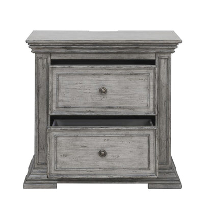Big Valley - 2 Drawer Night Stand w/ Charging Station - Hornell Furniture Outlet