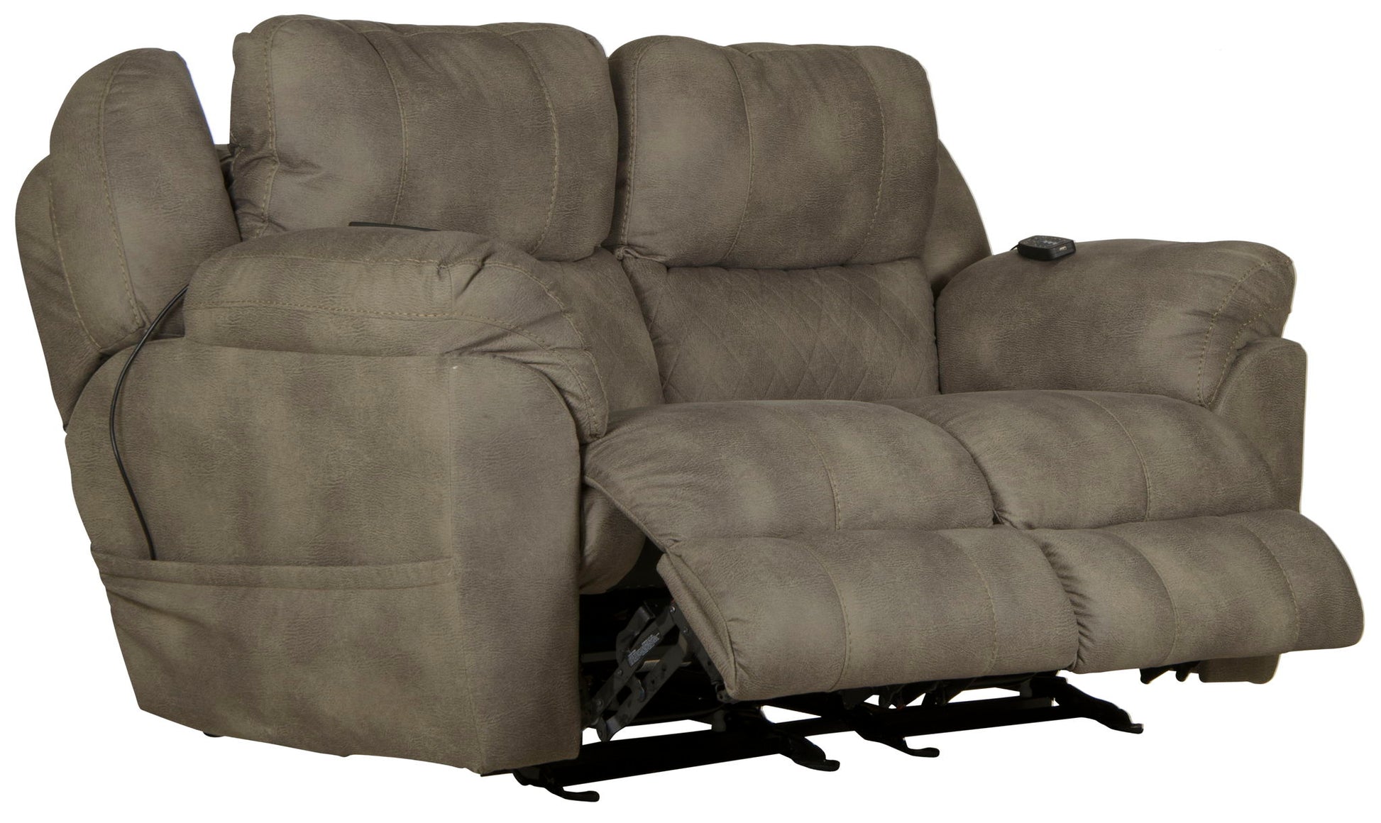 Flynn - Power Lay Flat Rocking Loveseat With Power Adjustable Headrest & Lumbar And Dual Heat & Massage - Fig - Hornell Furniture Outlet