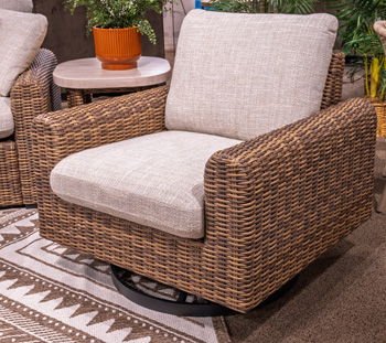 Dolan Creek - Gray / Brown - Swivel Lounge With Cushion - Hornell Furniture Outlet