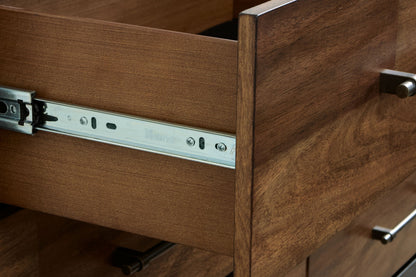 Kraeburn - Brown / Black - Five Drawer Chest - Hornell Furniture Outlet
