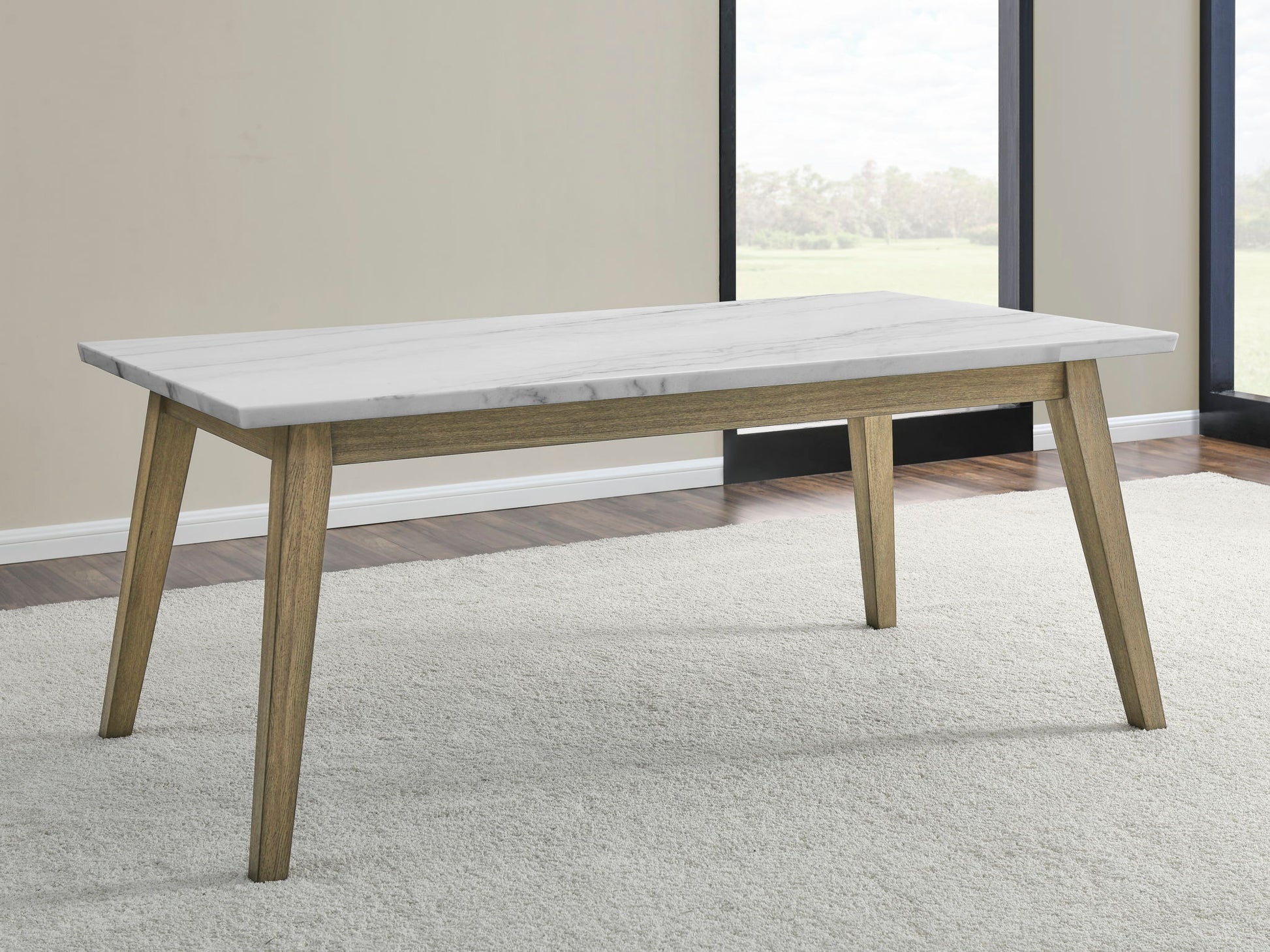 Vida - White Marble Top Dining Table - Dark Brown - Hornell Furniture Outlet