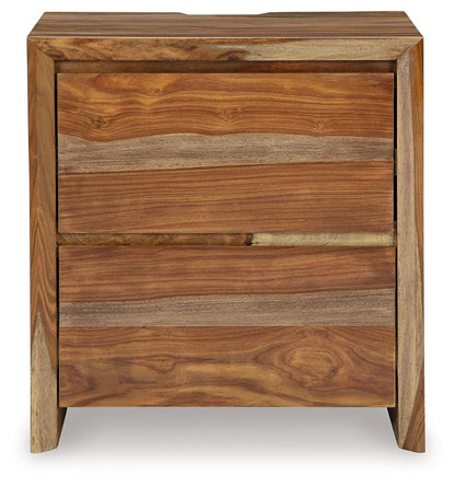 Dressonni - Brown - Two Drawer Night Stand - Hornell Furniture Outlet