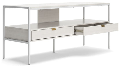 Deznee - White - Large TV Stand - Hornell Furniture Outlet