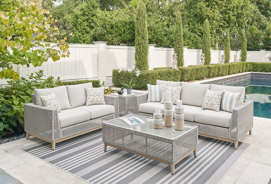 Seton Creek - Gray - 4 Pc. - Lounge Set - Hornell Furniture Outlet