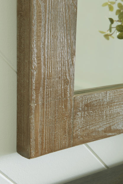 Waltleigh - Distressed Brown - Accent Mirror - Hornell Furniture Outlet