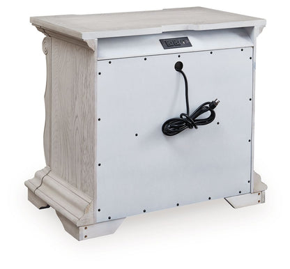 Bruchandi - Antique White - Three Drawer Night Stand - Hornell Furniture Outlet