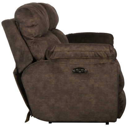 Sedona - Power Headrest Lay Flat Reclining Console Loveseat With Storage & Cupholders - Hornell Furniture Outlet