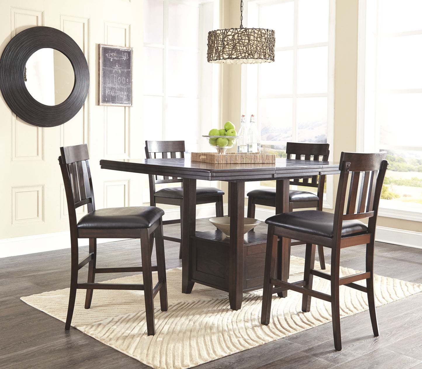 Haddigan - Dark Brown - Upholstered Barstool (Set of 2) - Hornell Furniture Outlet