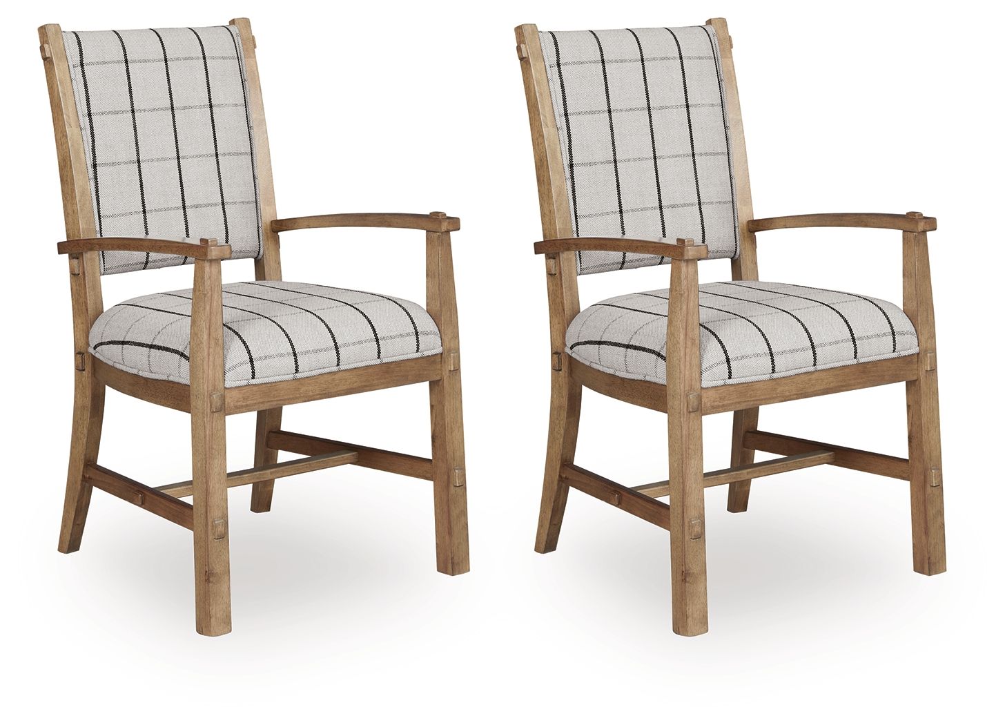 Ridgester - Dining Upholstered Arm Chair (Set of 2) - Light Brown - Hornell Furniture Outlet