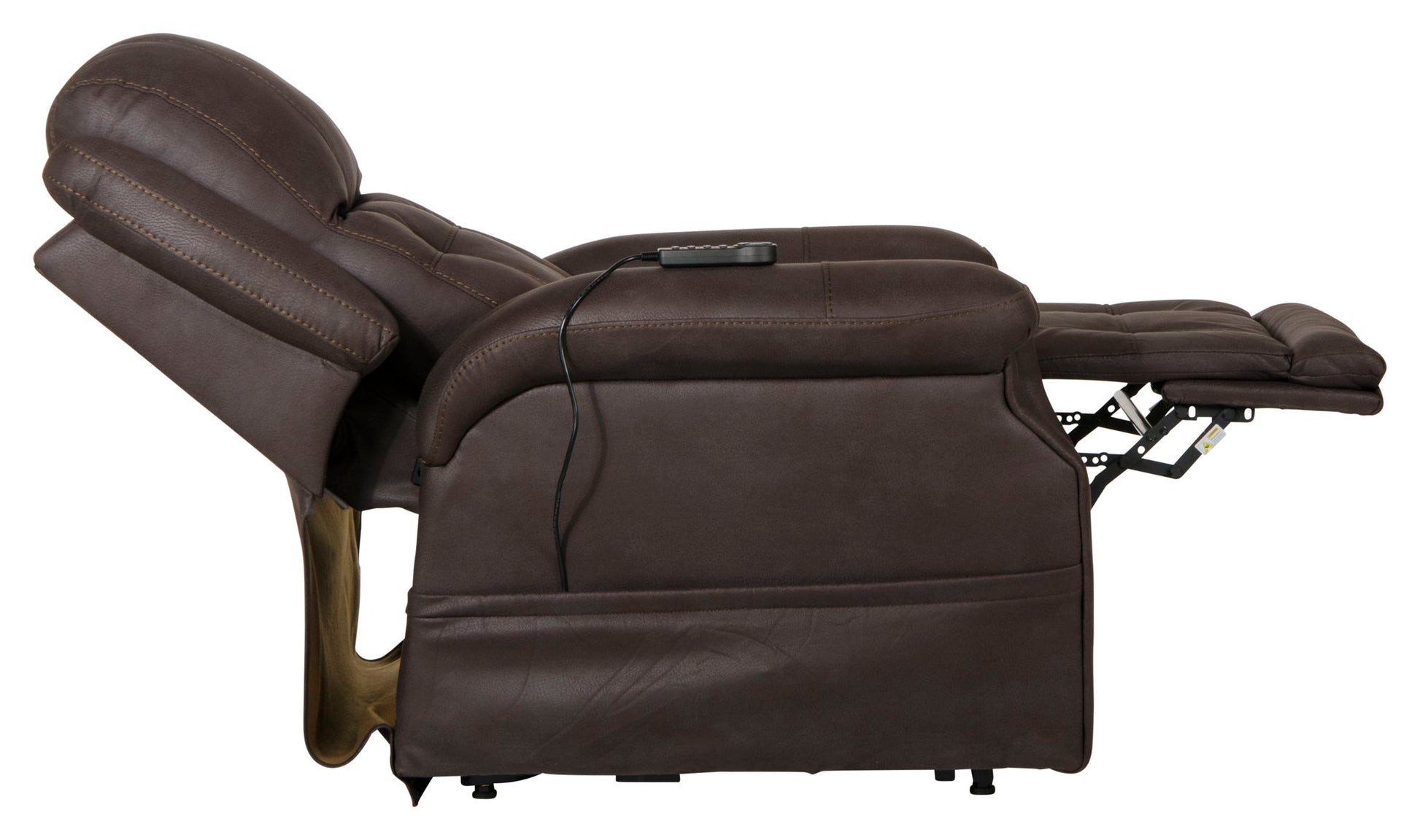 Haywood - Power Headrest Power Lift Lay Flat Recliner With Heat & Massage - Chocolate - Hornell Furniture Outlet