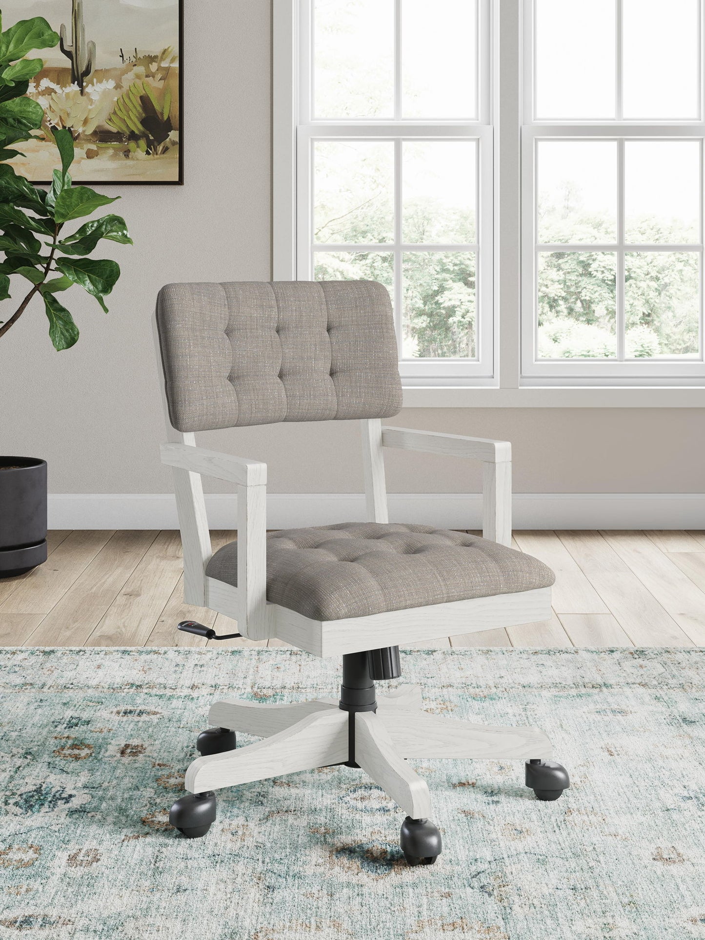 Robbinsdale - Home Office Desk Chair - Antique White - Hornell Furniture Outlet