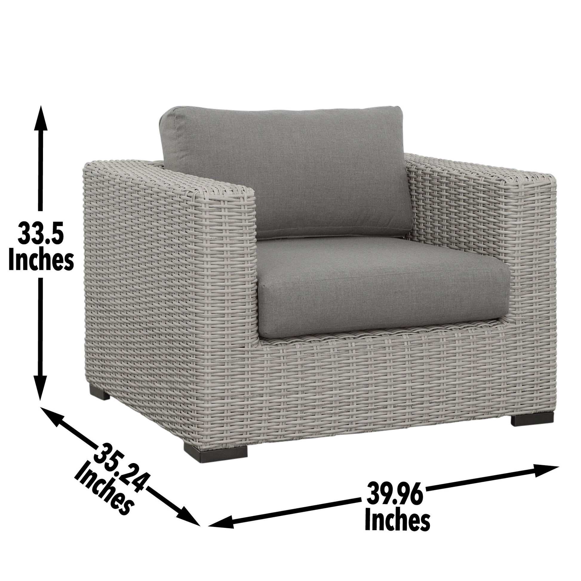 Blakley - Outdoor Lounge Chair (Set of 2) With Half - Round Wicker - Gray - Hornell Furniture Outlet