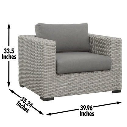 Blakley - Outdoor Lounge Chair (Set of 2) With Half - Round Wicker - Gray - Hornell Furniture Outlet