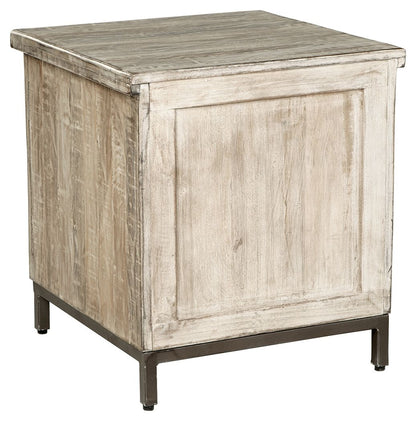 Laddford - Whitewash - Accent Cabinet - Shelf - Hornell Furniture Outlet