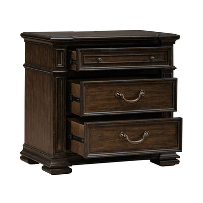 Provence Park - Nightstand With Charging Station - Brown - Hornell Furniture Outlet