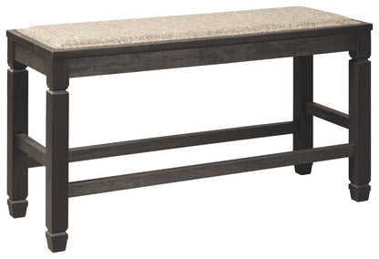 Tyler Creek - Antique Black - DBL Counter UPH Bench - Hornell Furniture Outlet