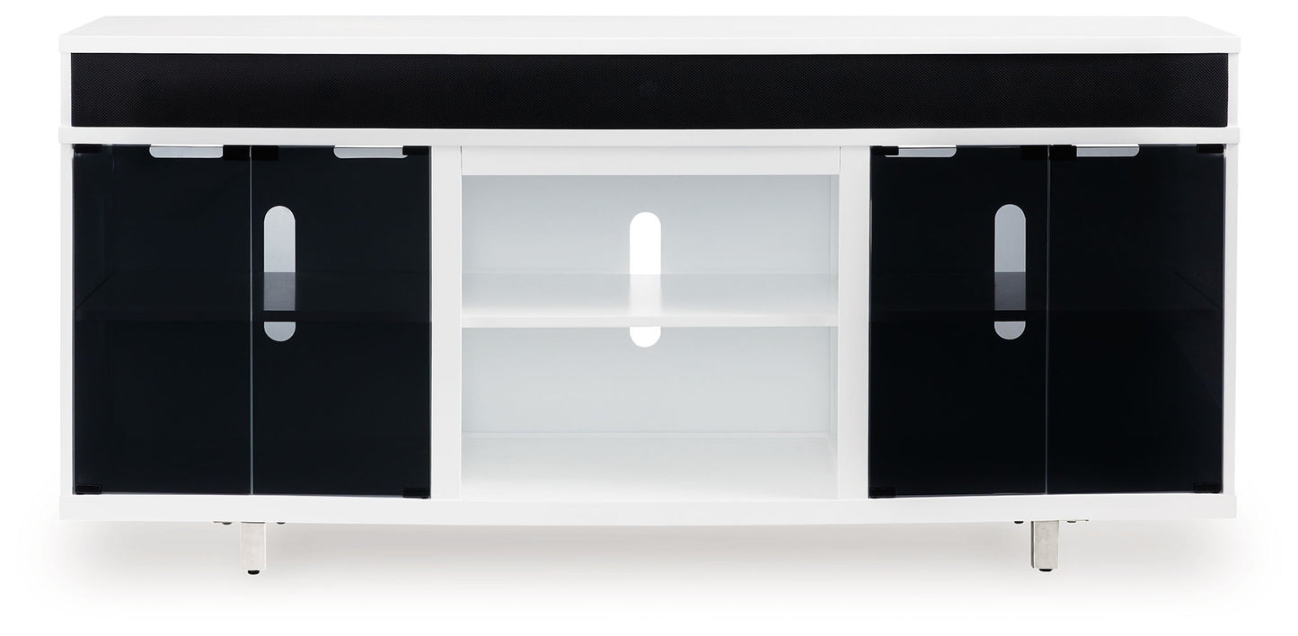 Gardoni - White / Black - XL TV Stand With Fireplace Option - Hornell Furniture Outlet