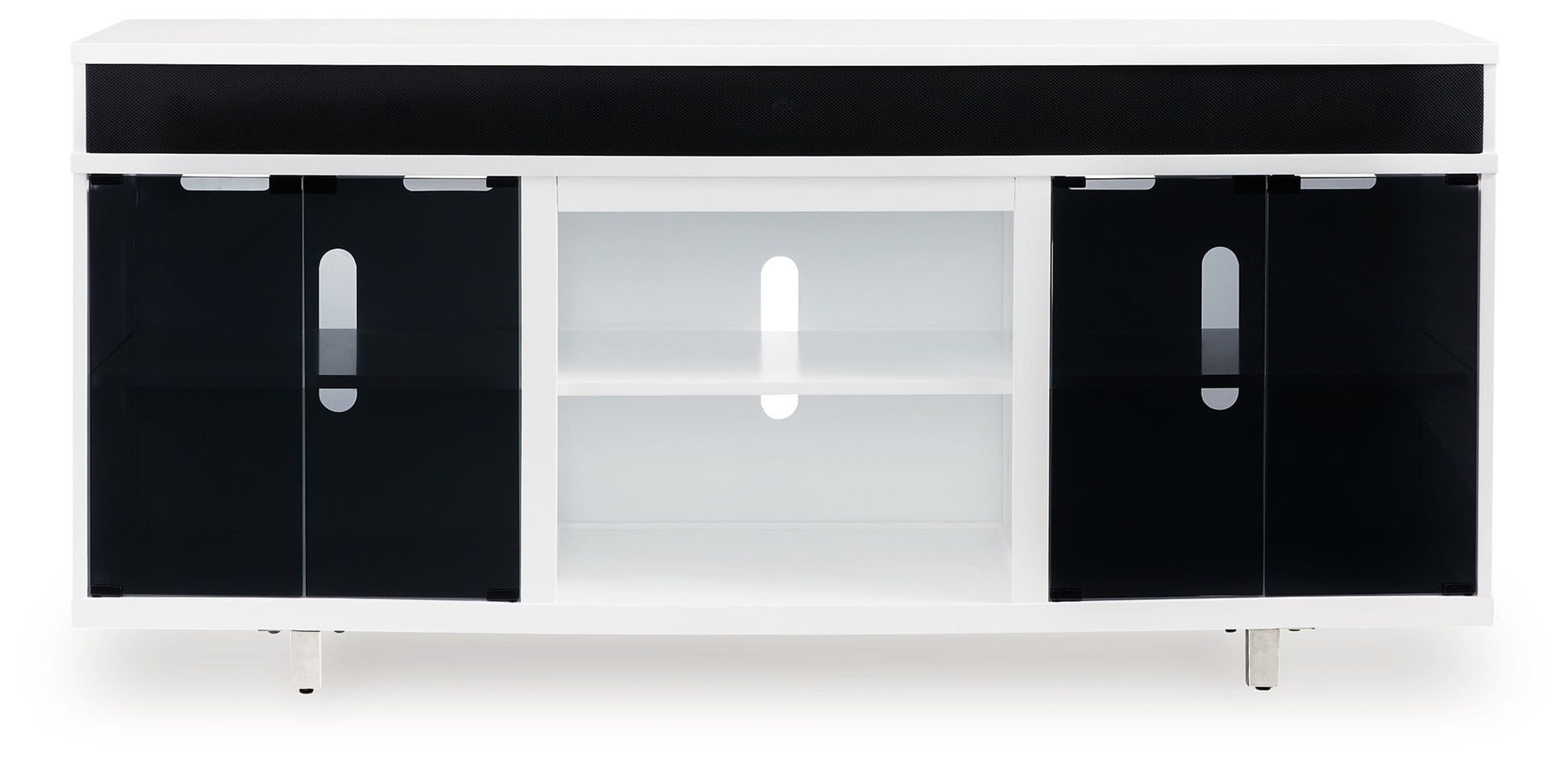 Gardoni - White / Black - XL TV Stand With Fireplace Option - Hornell Furniture Outlet
