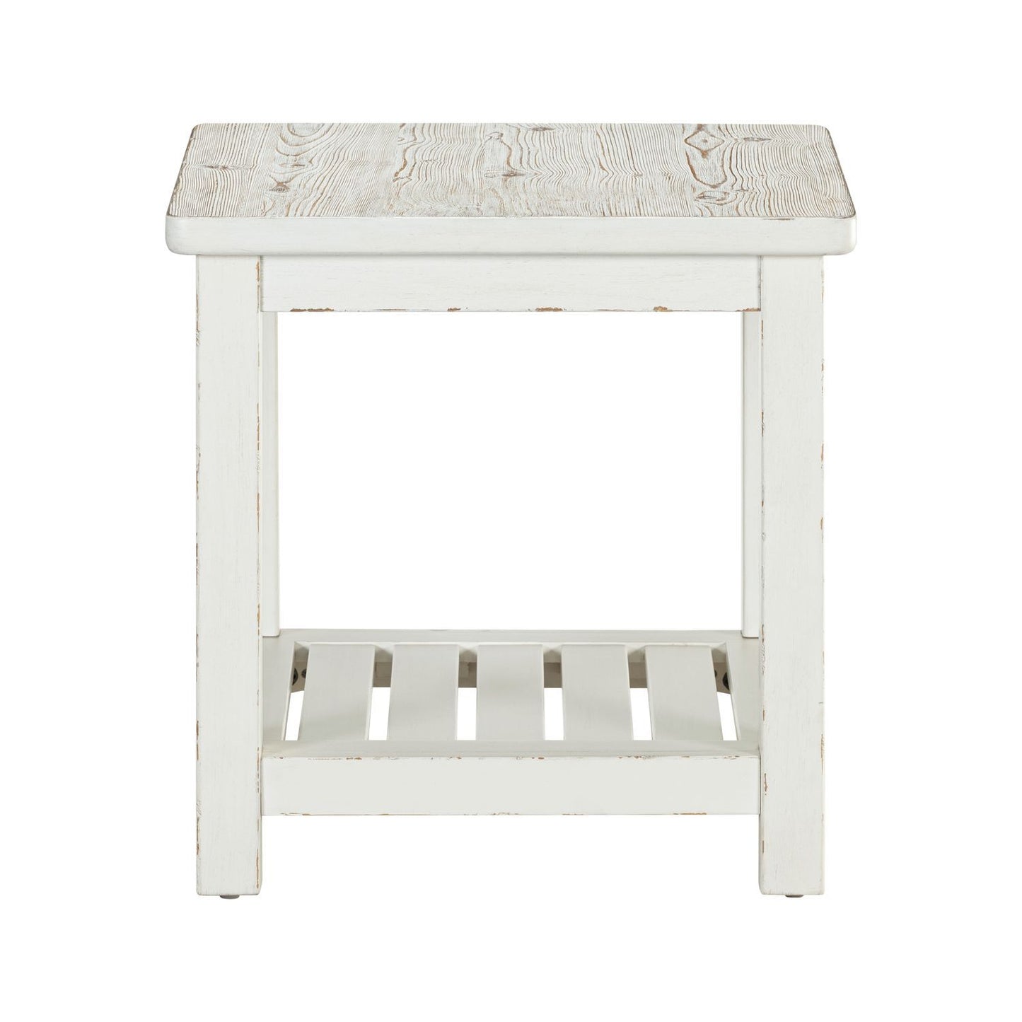 Backroads - End Table - Weathered White & Parchment Brown - Hornell Furniture Outlet