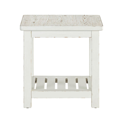 Backroads - End Table - Weathered White & Parchment Brown - Hornell Furniture Outlet