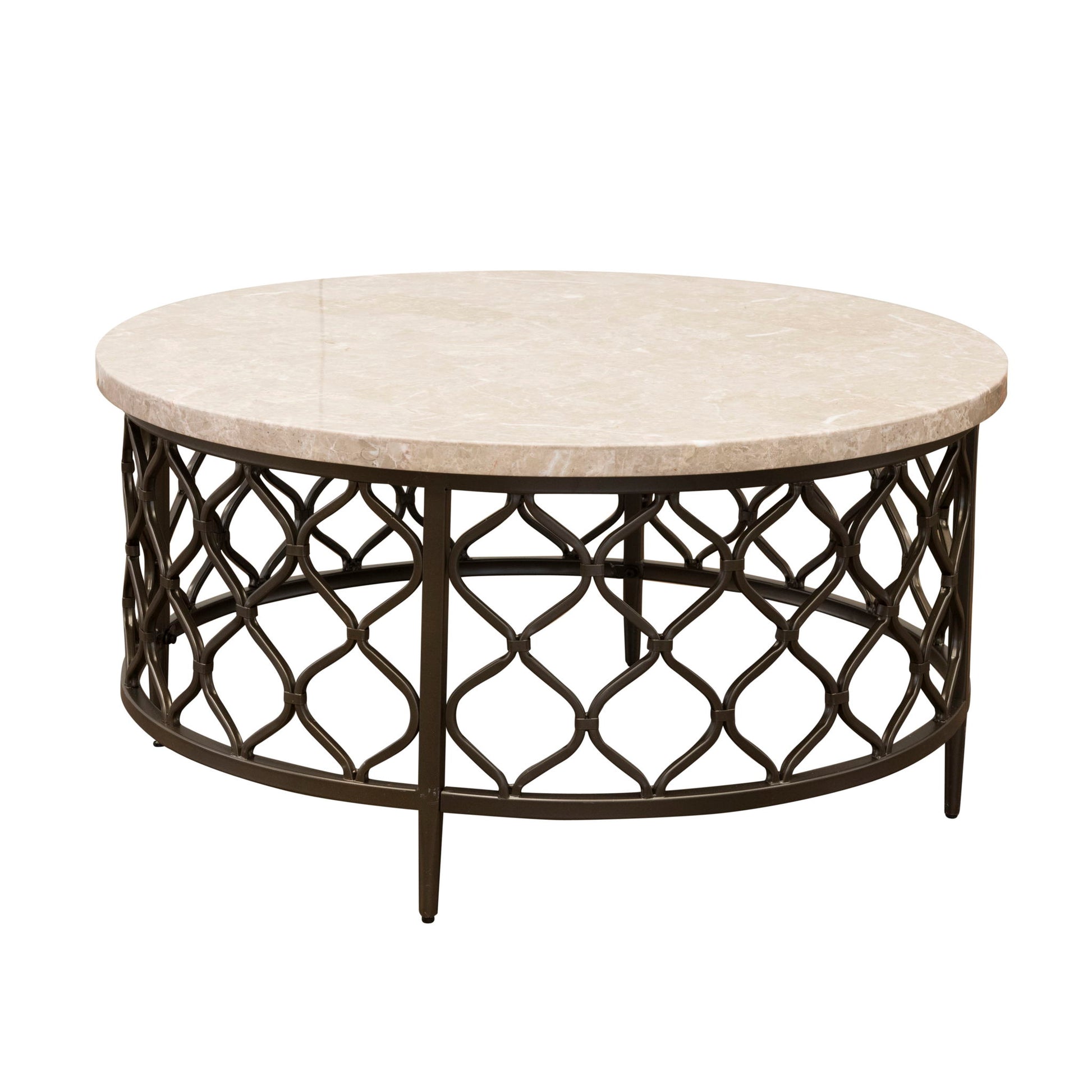 Roland - Marbletop Cocktail Table - White - Hornell Furniture Outlet