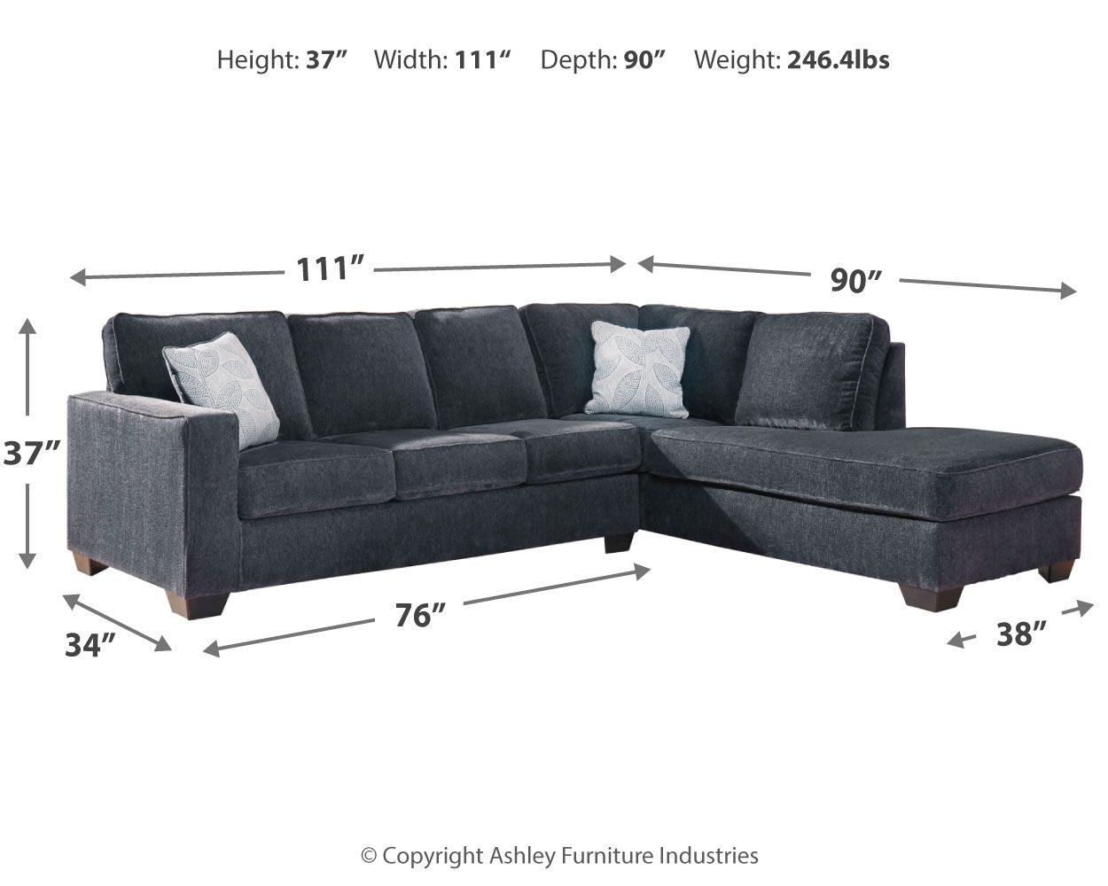 Altari - Sleeper Sectional - Hornell Furniture Outlet