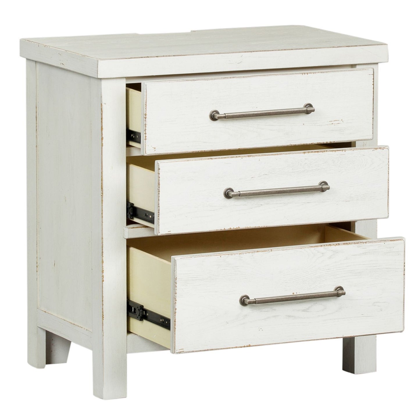 Modern Farmhouse - 3 Drawer Night Stand - Hornell Furniture Outlet