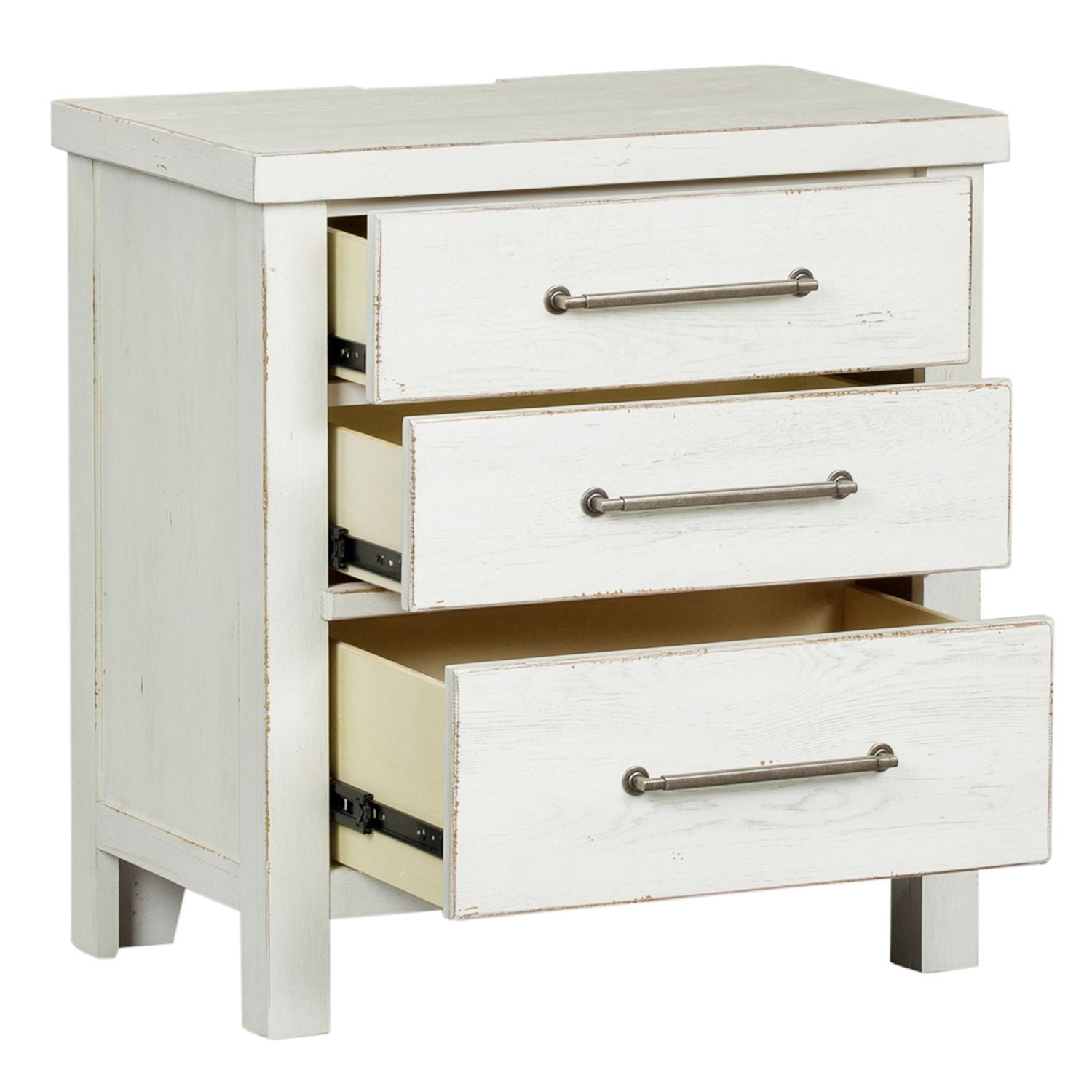 Modern Farmhouse - 3 Drawer Night Stand - Hornell Furniture Outlet