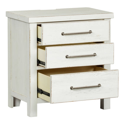 Modern Farmhouse - 3 Drawer Night Stand - Hornell Furniture Outlet